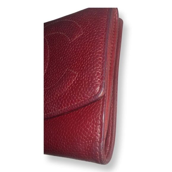 Chanel Burgundy Caviar Leather Short Wallet - Picture 11 of 15